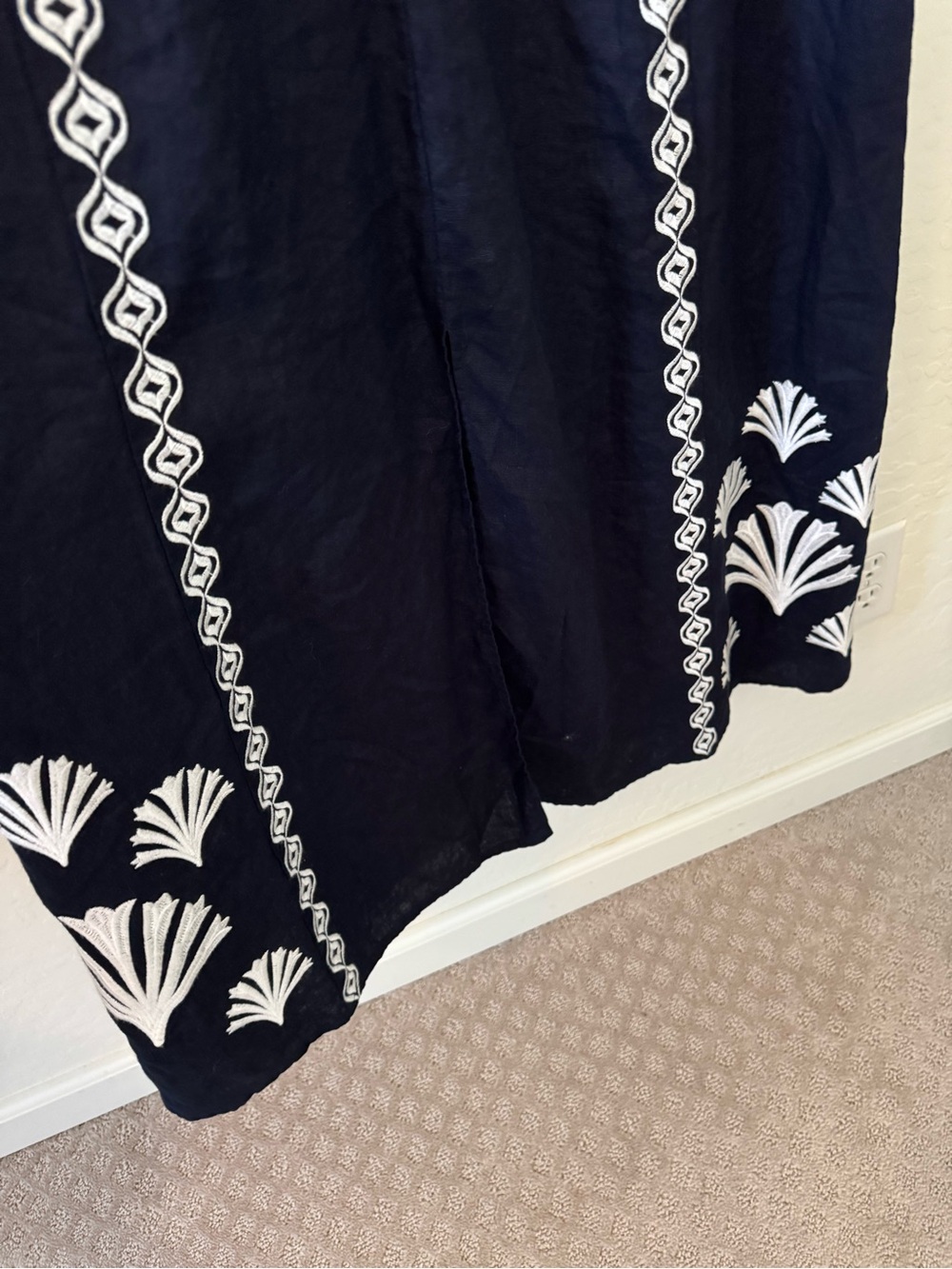 Boden Navy Maxi Dress with White Embroidery - Picture 7 of 9
